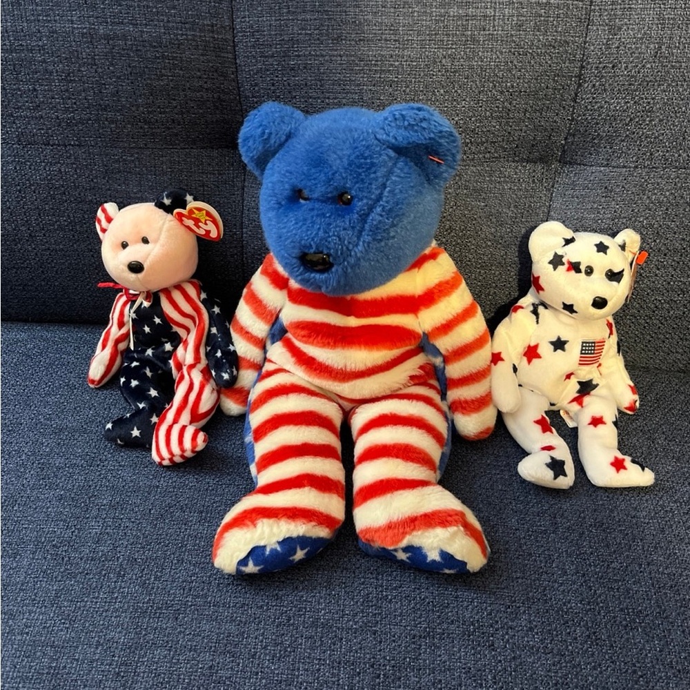 Vintage TY Beanie Babies Bundle- 2002 Liberty, 1998 Glory